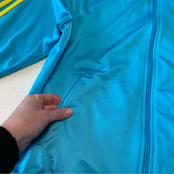 Adidas turquoise and yellow track jacket - Picture 9 of 16